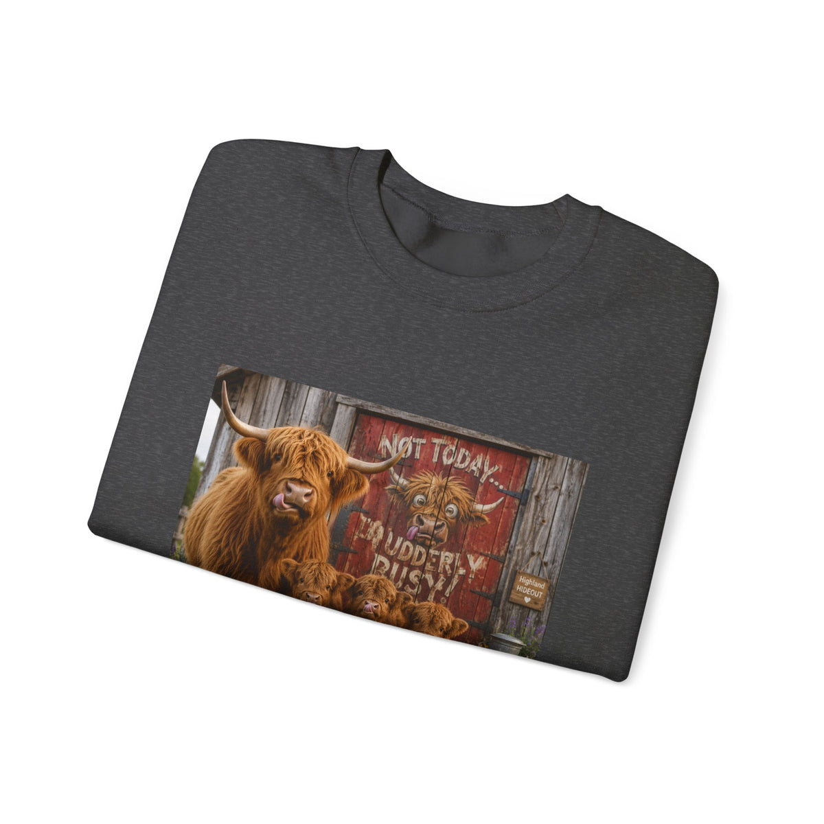 Highland Cow Family Sweatshirt - 'Not Today I’m Moody & Fluffy' Cozy Crewneck