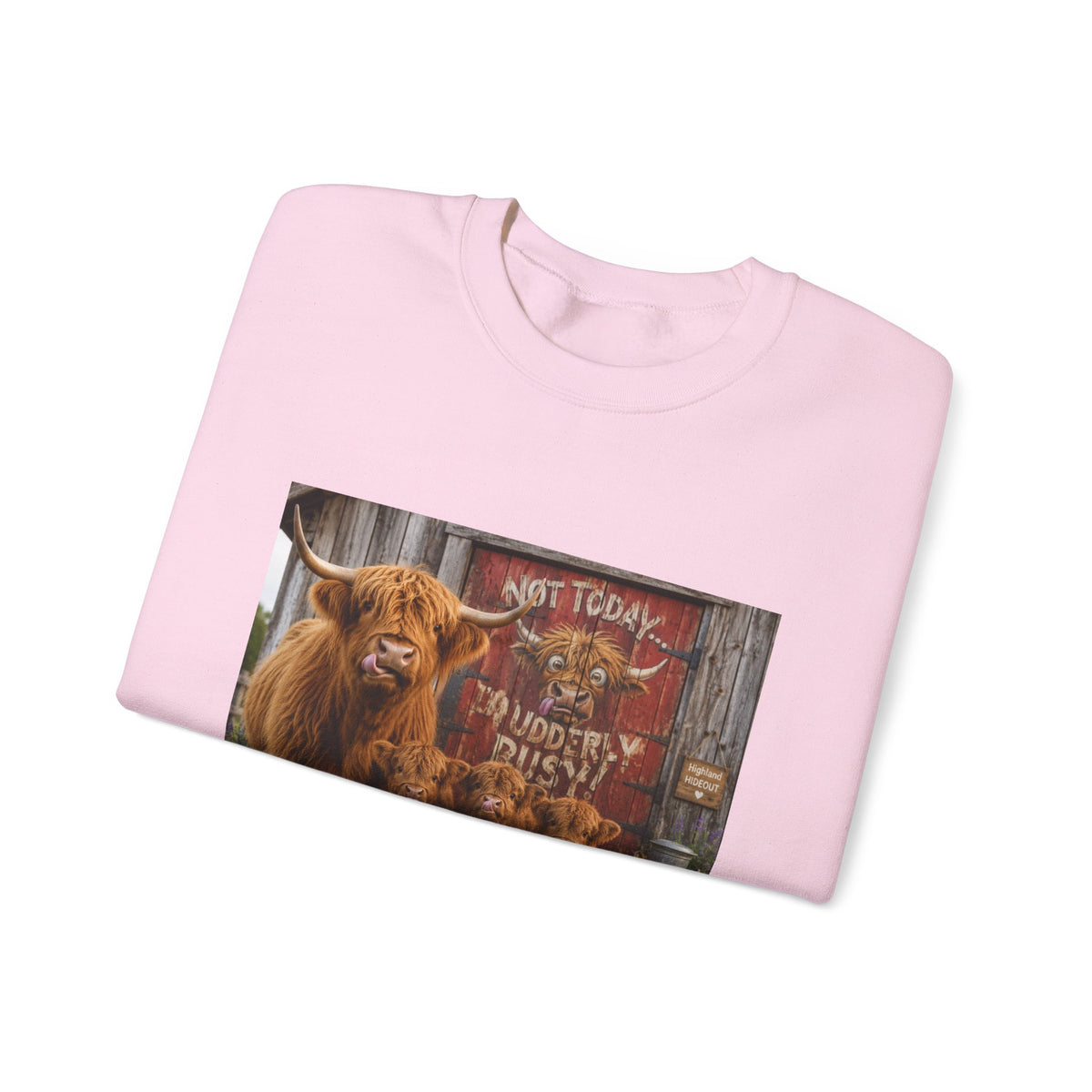 Highland Cow Family Sweatshirt - 'Not Today I’m Moody & Fluffy' Cozy Crewneck