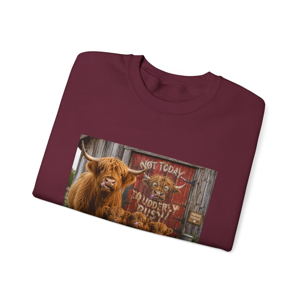 Highland Cow Family Sweatshirt - 'Not Today I’m Moody & Fluffy' Cozy Crewneck