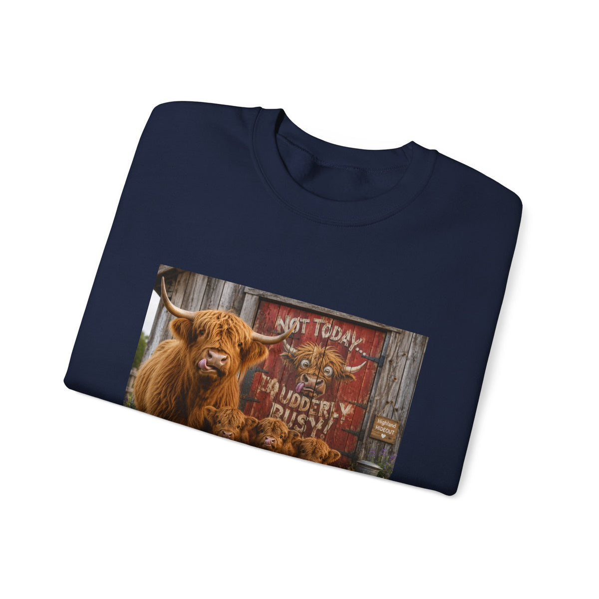 Highland Cow Family Sweatshirt - 'Not Today I’m Moody & Fluffy' Cozy Crewneck