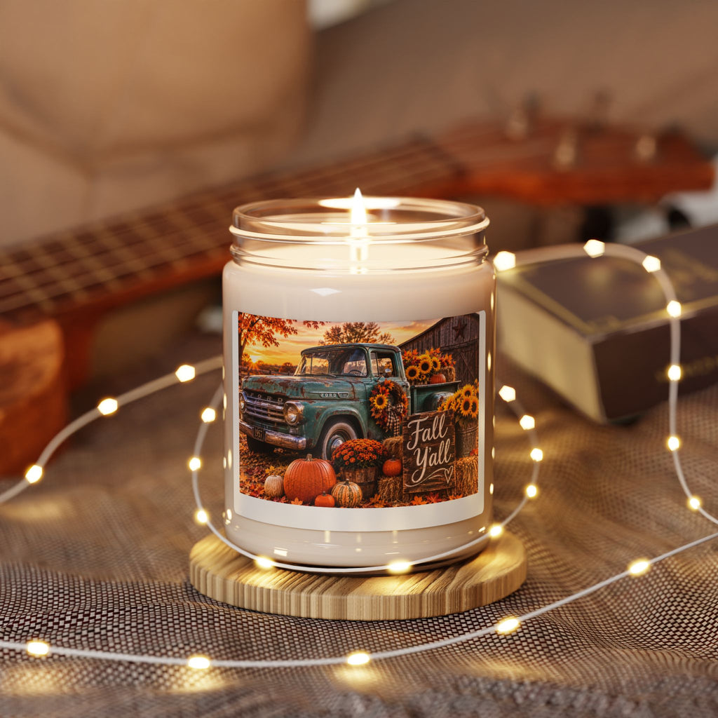 Fall Y'all Soy Candle — 9oz Rustic Pumpkin & Sunflower Autumn Scent